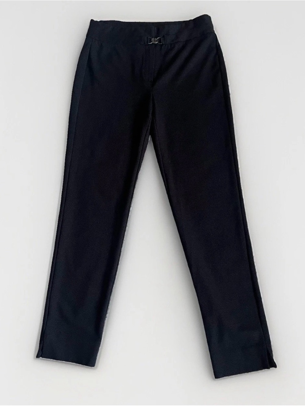 Classic Cigarette Slim Ankle Length Black Trousers